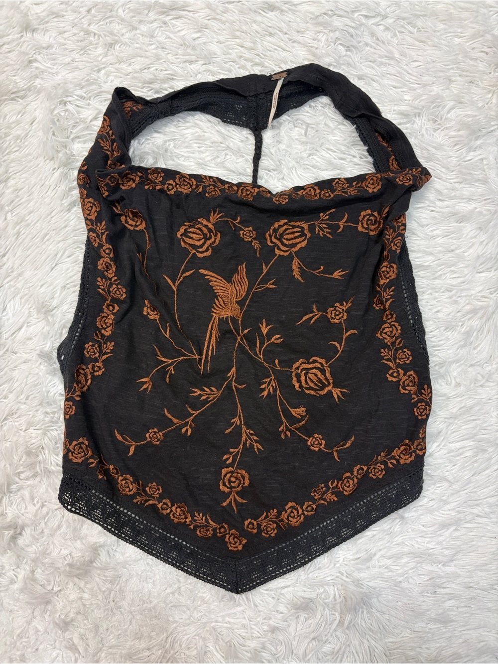 Free People Hows It Going Halter Cropped Tank Top - Picture 2 of 4